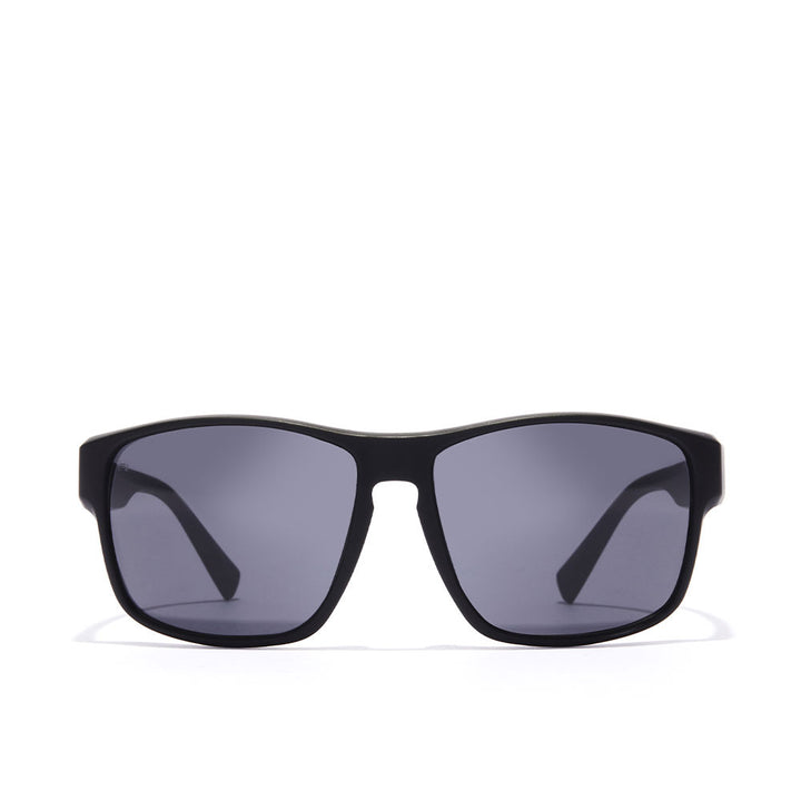 Matt black Unisex wrap sunglasses with green‑blue mirror polarised lenses