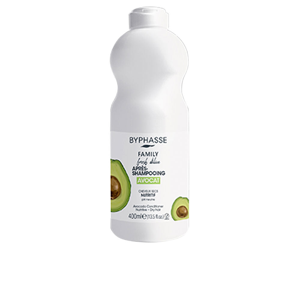 400 ml bottle of avocado-enriched conditioner for dry, damaged hair, vegan