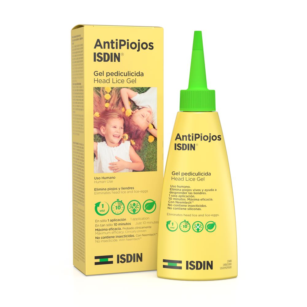 100 ml clear gel bottle for Unisex head lice treatment with neem seed extract