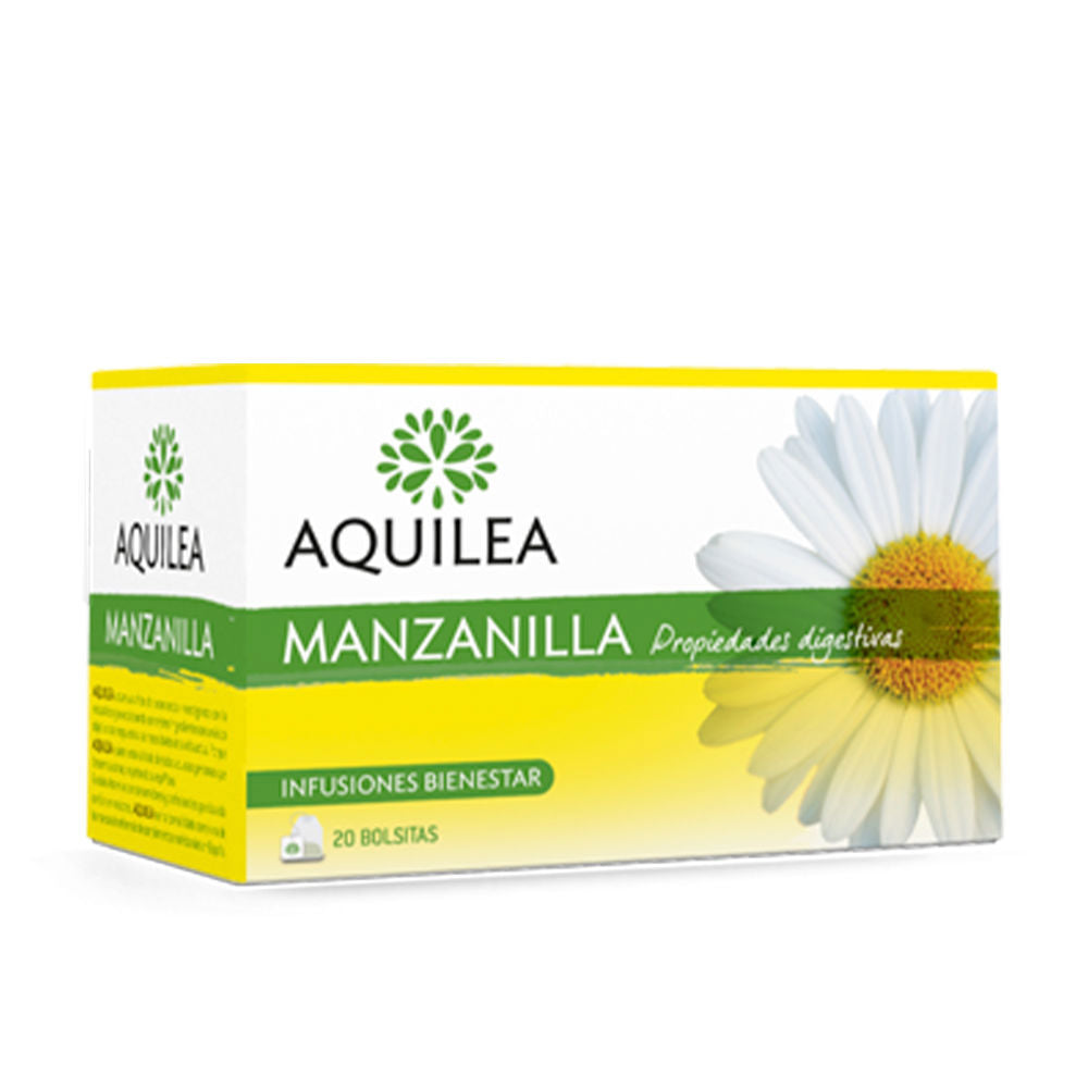 Box of 20 chamomile tea bags, lemon‑scented herbal infusion