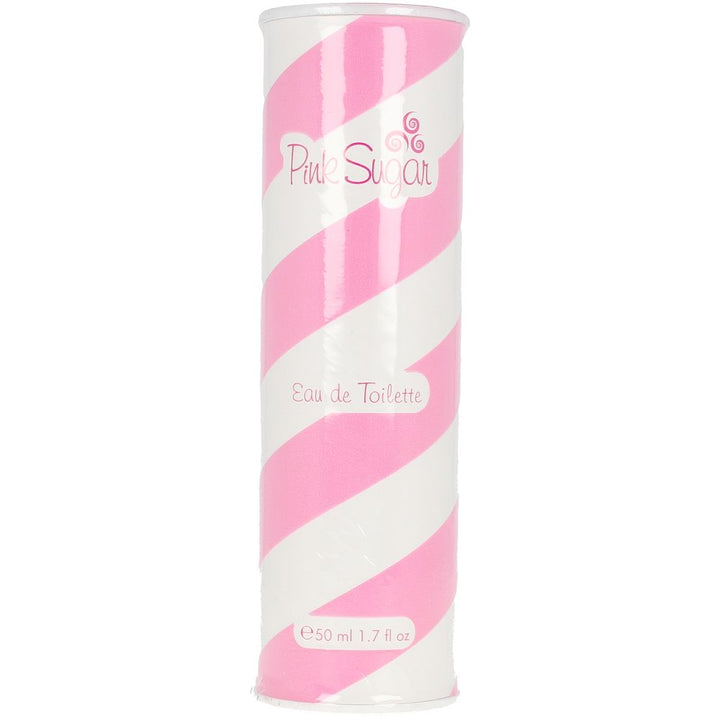 Clear cylindrical glass bottle with pink accents, 50 ml sweet floral‑fruity perfume for Women