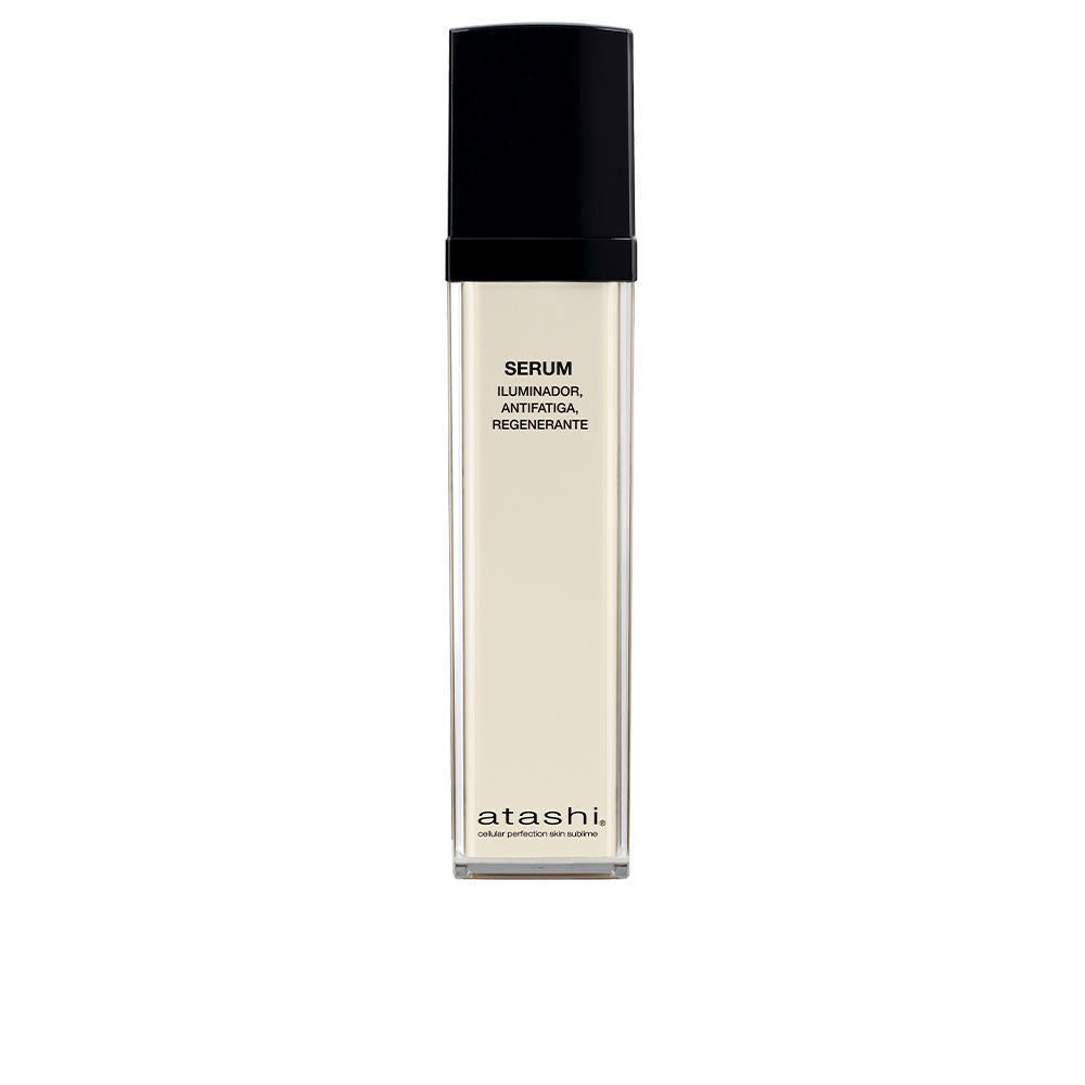 Slim frosted glass bottle, 50 ml, serum with pump, pale liquid