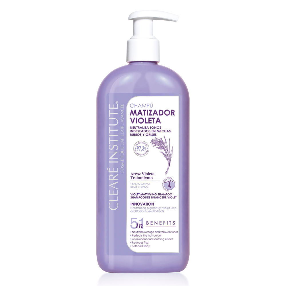 400 ml purple-toned shampoo bottle for neutralising brassiness in blonde and grey hair