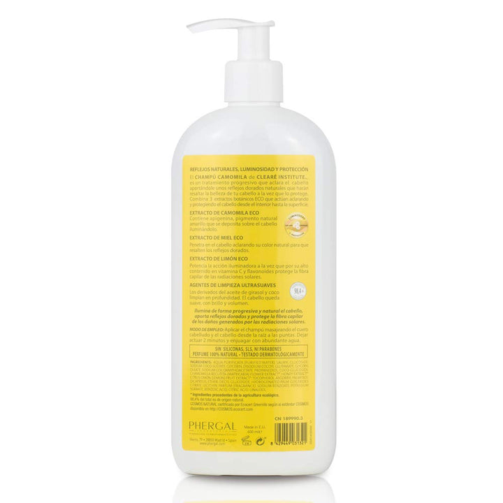 400 ml ECO chamomile shampoo bottle, natural extracts, Unisex hair brightening