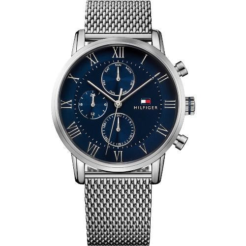 Tommy Hilfiger Silver Chronograph Mesh Watch