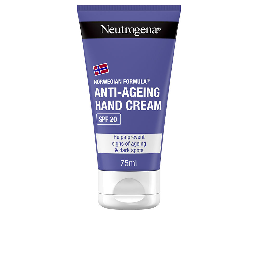 75 ml unisex hand cream tube, SPF 20, white and beige packaging