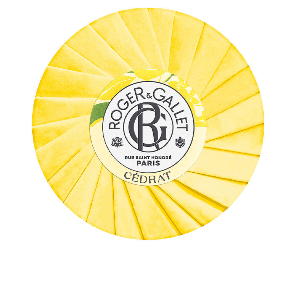 Triple-milled citrus verbena bar soap, 100 g, unwrapped on pale surface