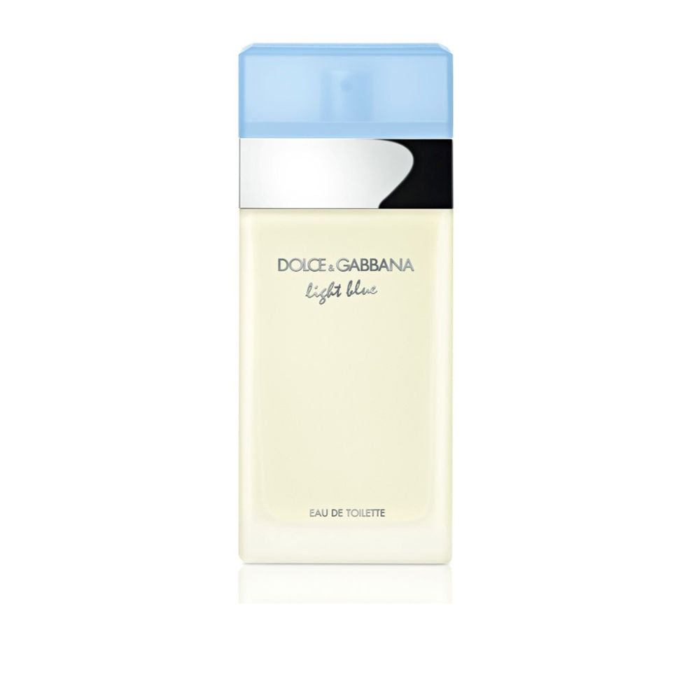 Pale-blue capped perfume bottle, 100 ml, cedar and green apple notes