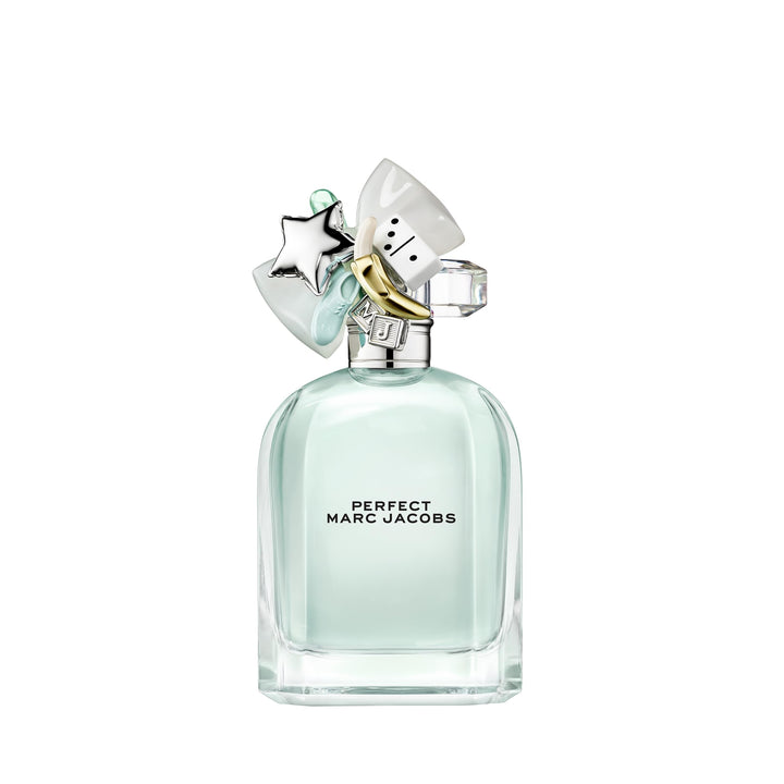 Clear faceted 100 ml Eau de Toilette bottle with silver cap and bow, floral-fresh scent