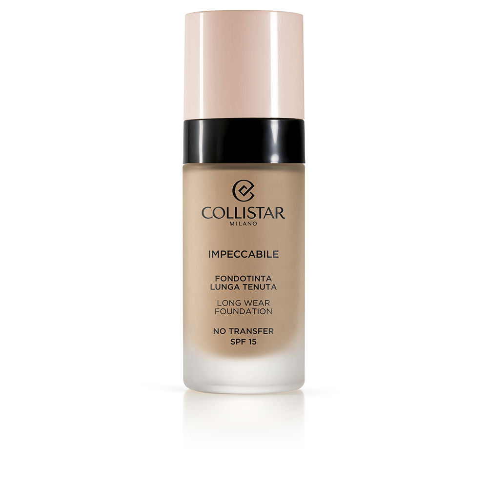 Glass tube of liquid foundation, 30 ml, lightweight matte finish, SPF 15