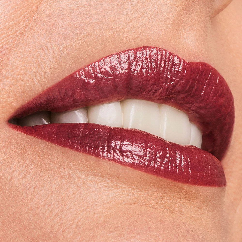 Satin Hi‑Lustre lipstick bullet in Tiger Eye, 3.5 g, luminous finish
