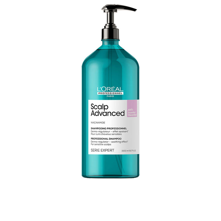 Tall 1.5 L pump bottle of Sensi Balance soothing shampoo for sensitive scalp, Unisex