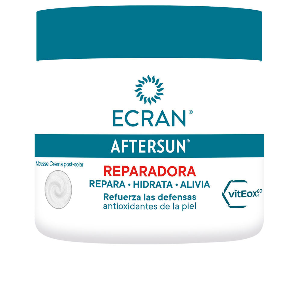 350 ml light after-sun mousse in white canister, soothing hydrating cream