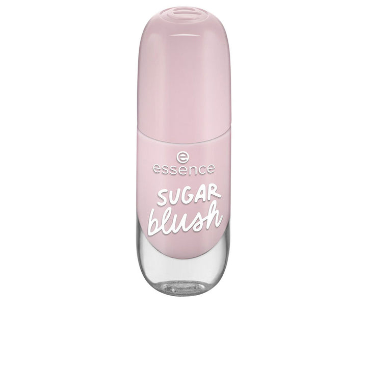 Small 8 ml gel‑finish nail polish bottle in soft sugar blush shade with wide brush