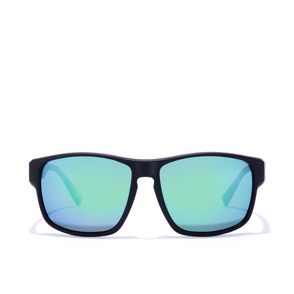 Squared black emerald nylon sunglasses with polarised lenses, Unisex, 59 mm