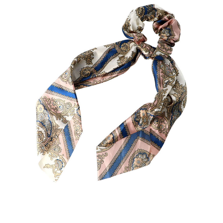 Unisex printed scarf scrunchie with 35 cm scarf, three colourways