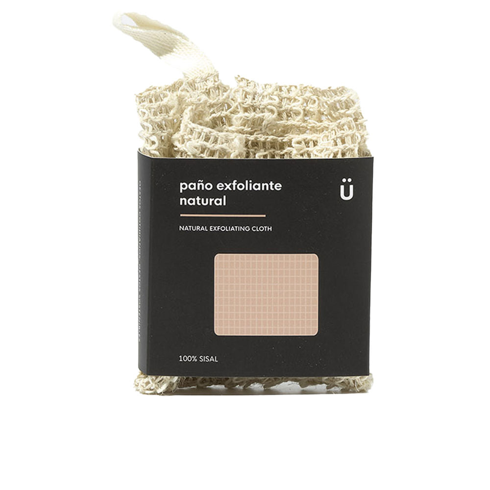 Hand-shaped sisal exfoliating glove, natural fibre weave for face and body