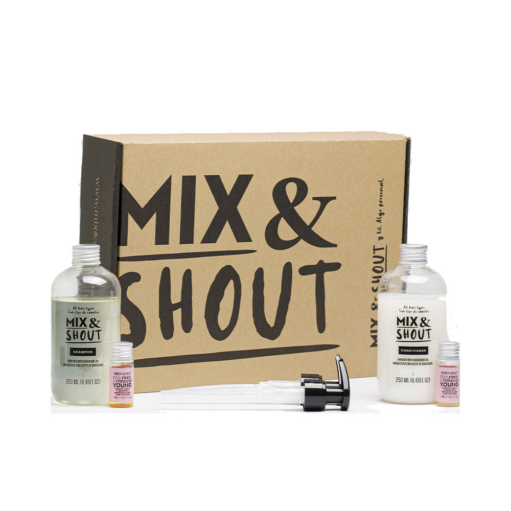 Two-piece ginger and lemon shampoo and conditioner set in retail box