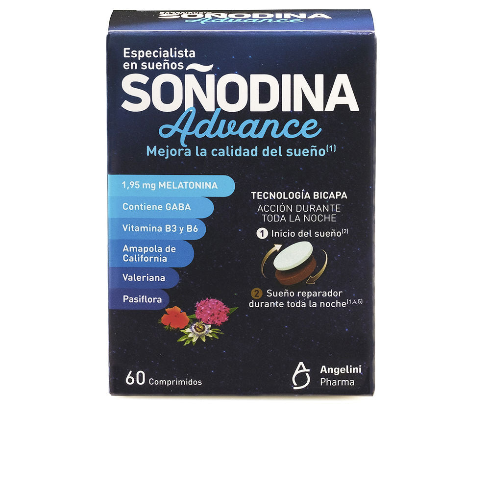 Box of 60 dual‑release melatonin tablets with calming plant extracts, Unisex
