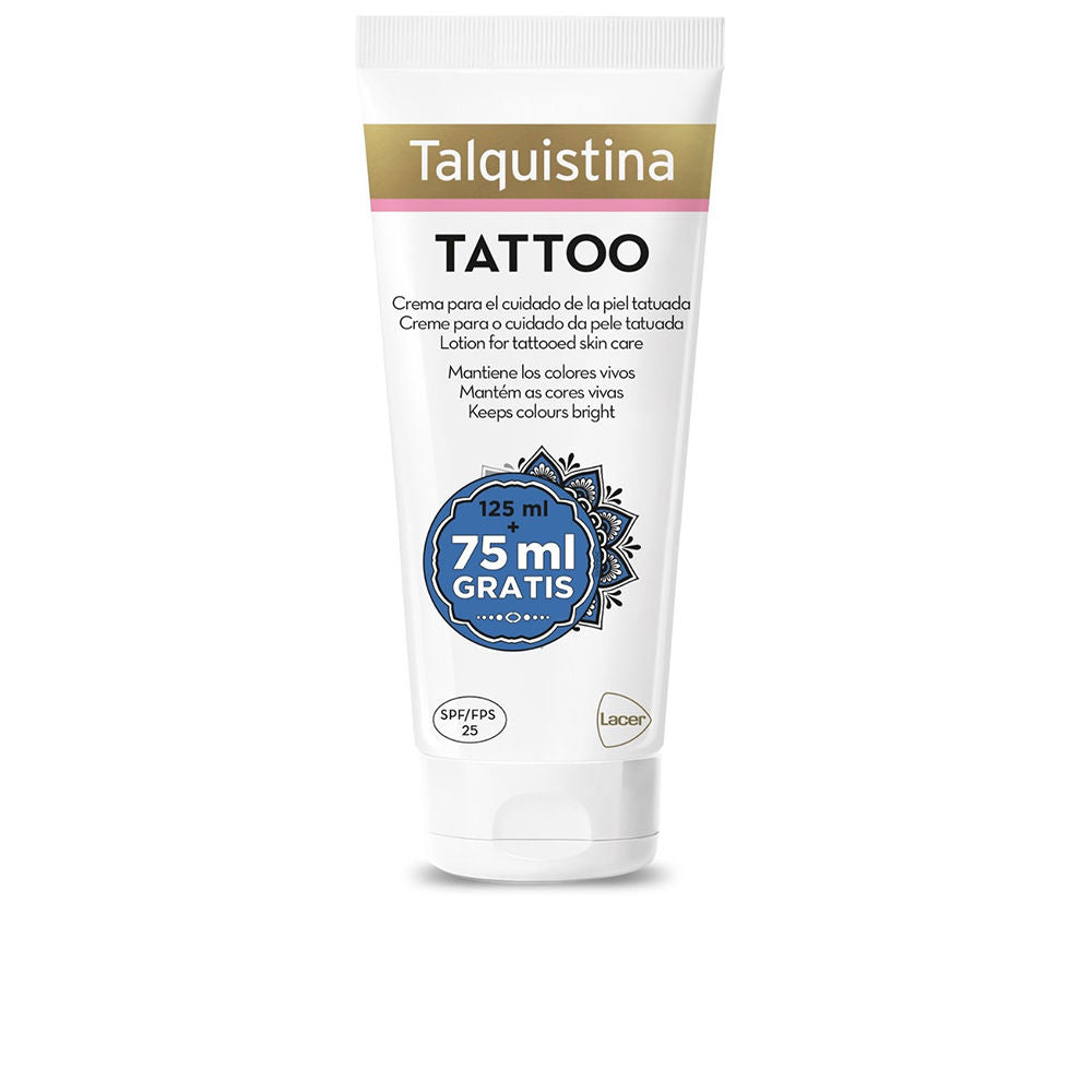 Tube of Talquistina Tattoo moisturizing cream for tattooed skin care