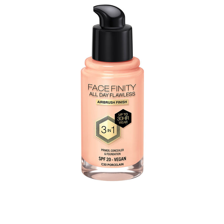 Tube of 3-in-1 matte foundation cream, shade C30 Porcelain, 30 ml