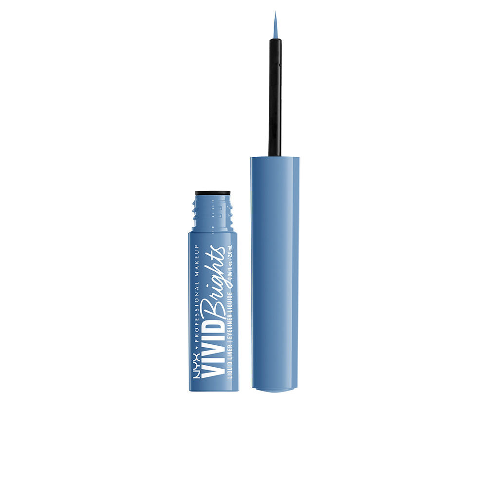 Slim cobalt liquid eyeliner with fine brush, 2 ml travel size