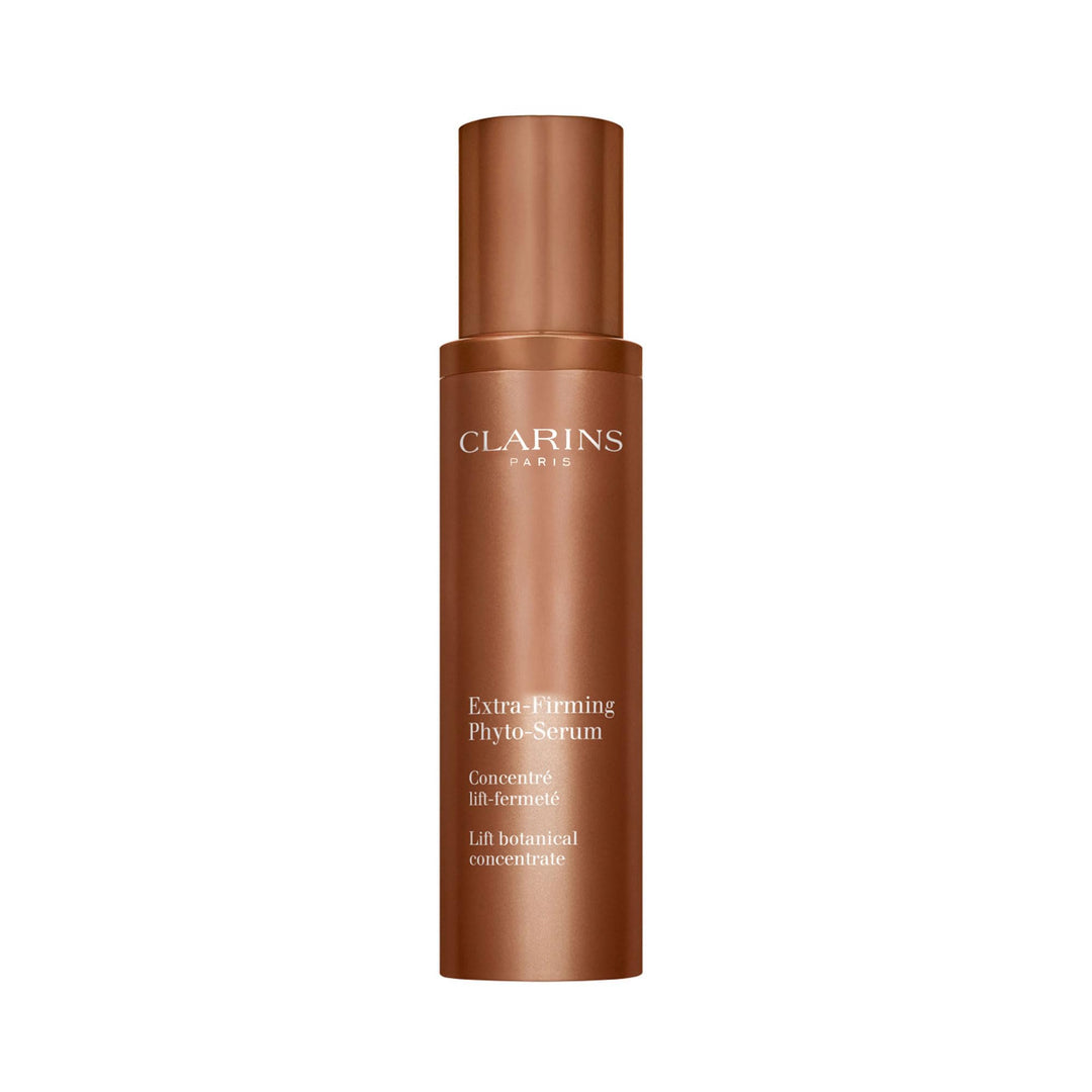 50 ml glass bottle serum with pump; lightweight firming formula featuring quinoa extract