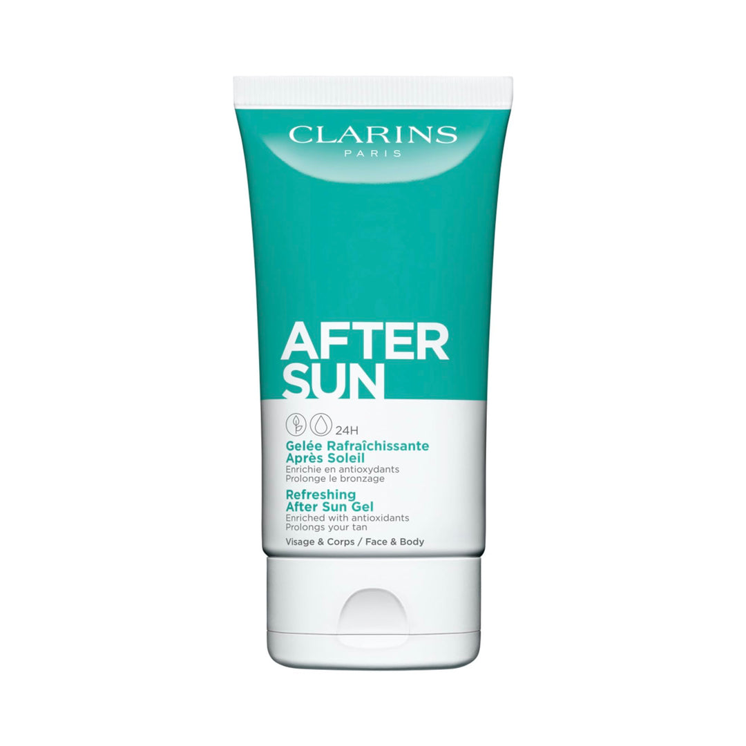 150 ml clear tube of lightweight after‑sun gel for Women, cooling finish