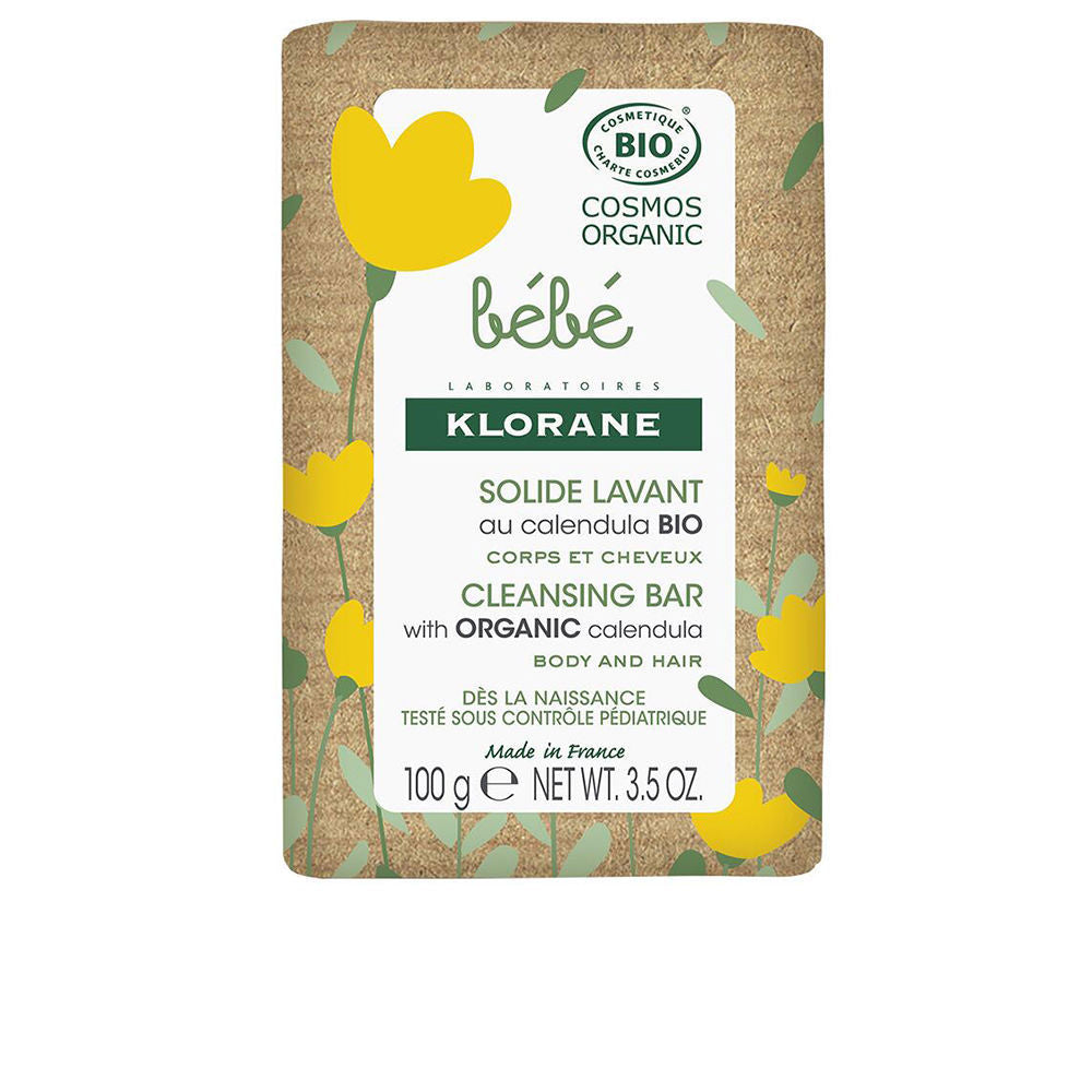 Klorane Bébé BIO organic solid cleansing bar with calendula for newborns