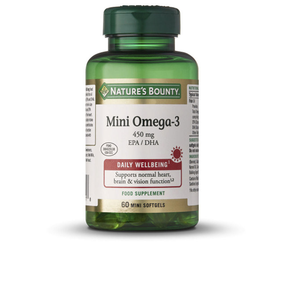 Nature's Bounty Green translucent plastic supplement bottle with white label, gold accents, and green cap