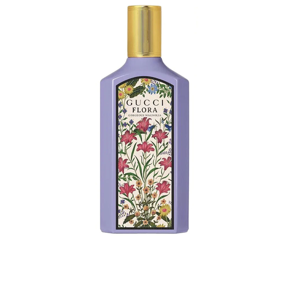 Clear flacon of magnolia floral eau de parfum, 100 ml, minimalist bottle
