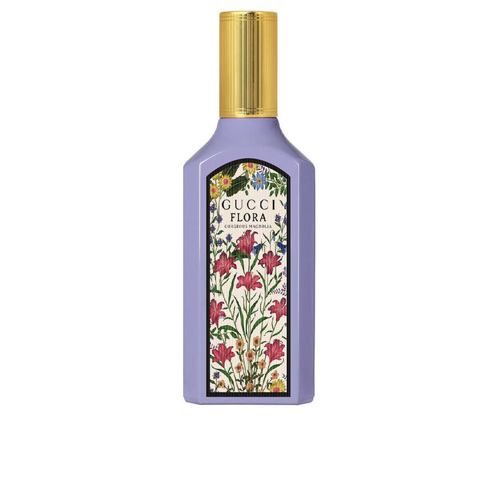 Clear flacon of magnolia floral eau de parfum, 100 ml, minimalist bottle