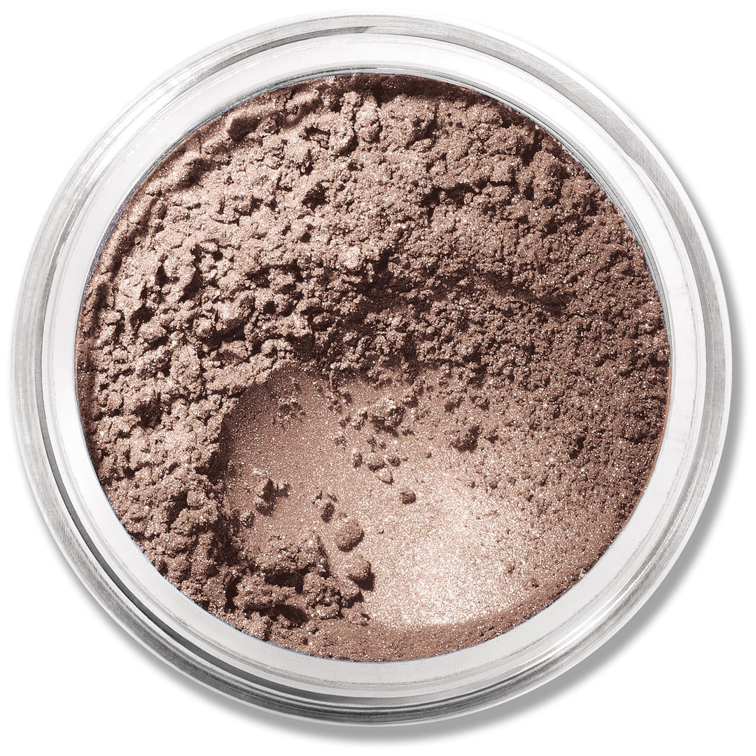 Single jar of Celestine loose mineral eye shadow, pale shimmering blue powder