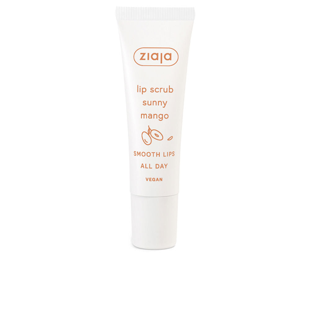 12 ml pot of Sunny Mango sugar lip scrub, dense textured, mango-scented