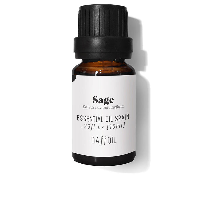 10 ml amber bottle of sage essential oil, labelled, natural aromatherapy oil