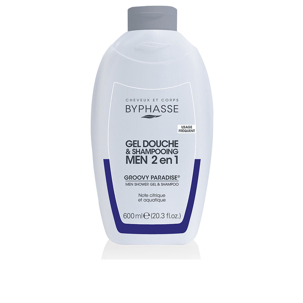Tall 600 ml blue bottle of Ocean Citrus 2‑in‑1 shower gel and shampoo for Man