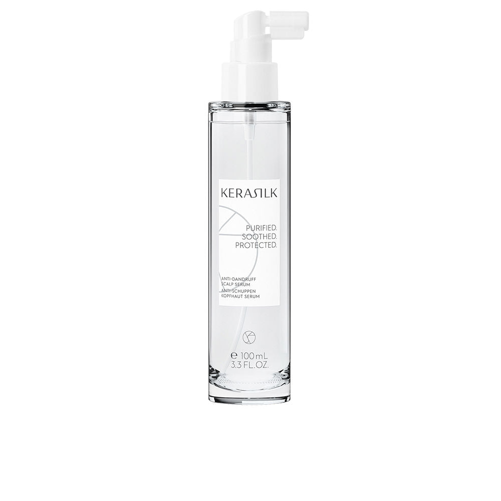 100 ml clear pump serum bottle for dandruff-prone scalp, minimalist label
