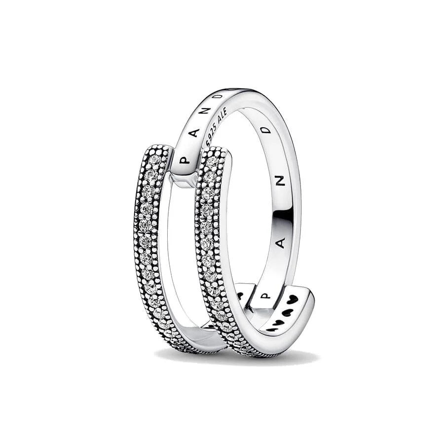 Pandora Silver Ring with Clear Crystal