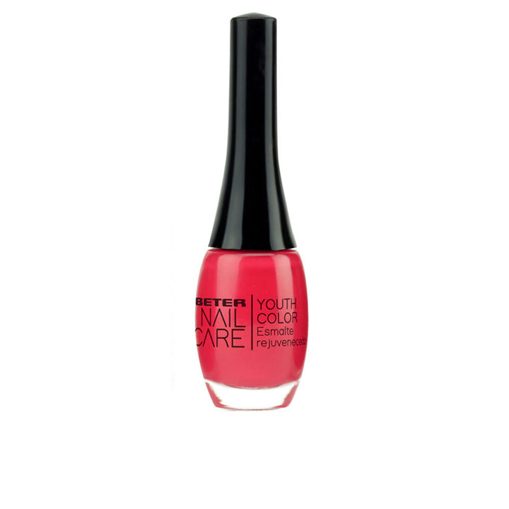 11 ml deep red rejuvenating nail polish bottle with glossy finish