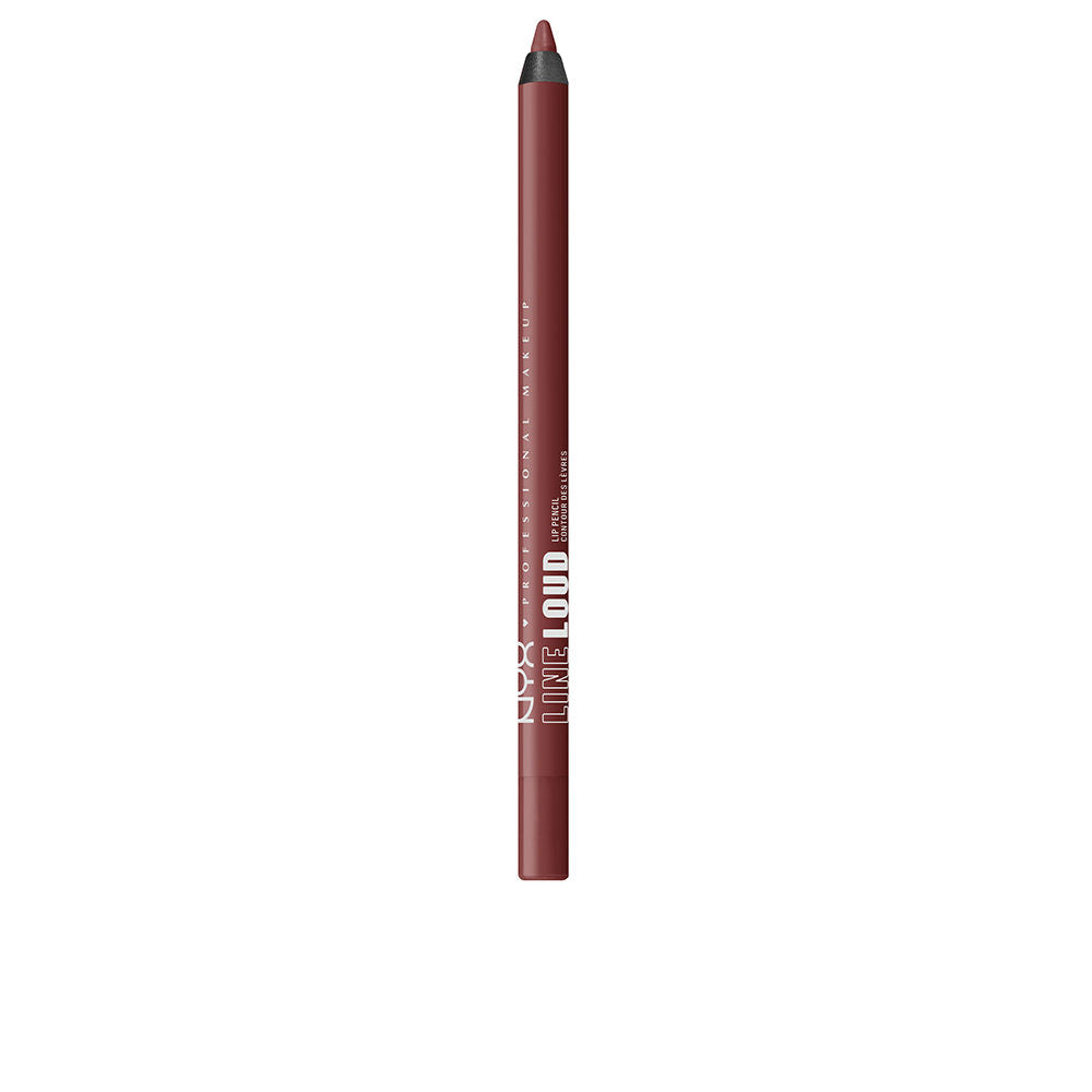Slim tube of brown satin-matte liquid lipstick with applicator visible