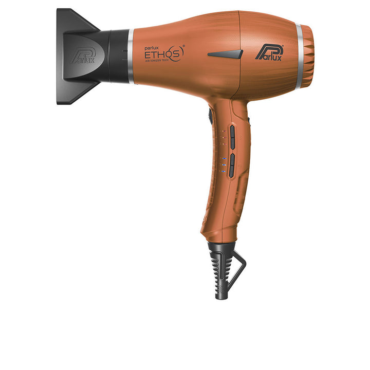 Copper professional hair dryer with digital display and concentrator nozzle