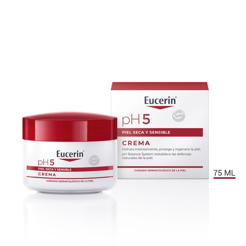 Jar of Eucerin pH5 Rich Cream for sensitive face and body care
