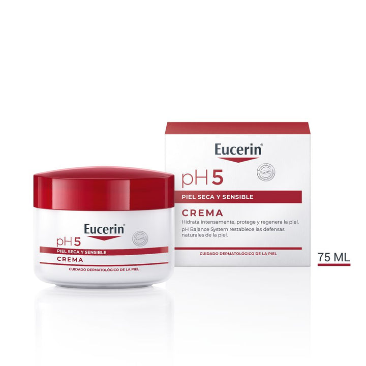 Jar of Eucerin pH5 Rich Cream for sensitive face and body care