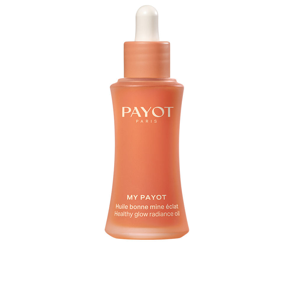 Payot Minimalist frosted glass bottle with orange radiance oil and dropper cap — thoughtful, crafted detail