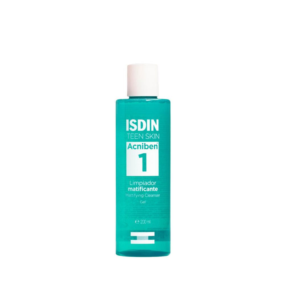 Blue mattifying gel cleanser bottle, 200 ml, for Unisex oily acne-prone skin
