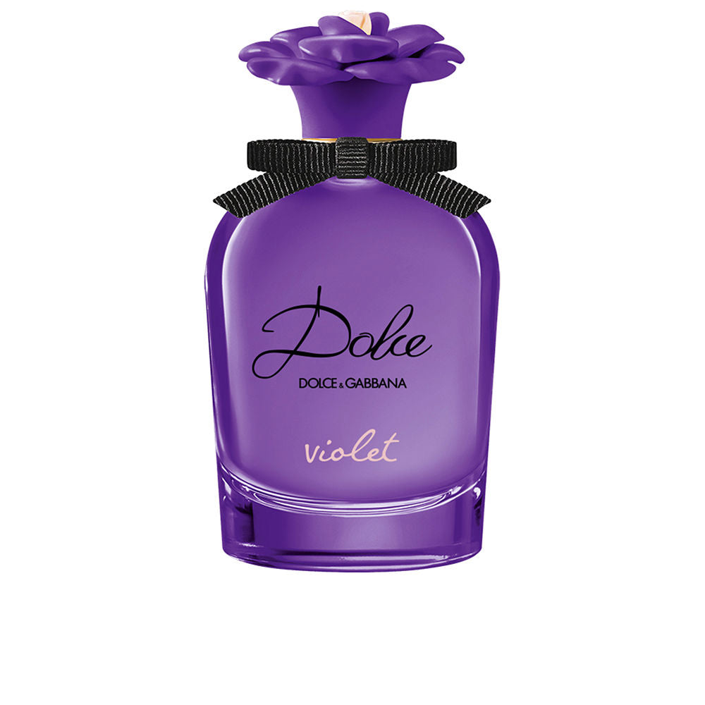Violet glass perfume bottle, ribbon detail, 75 ml eau de toilette for Women