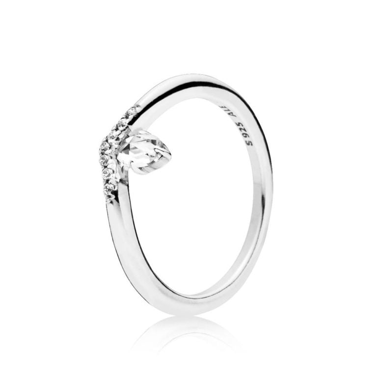 Pandora Silver Crystal Ring with Clear Elegance
