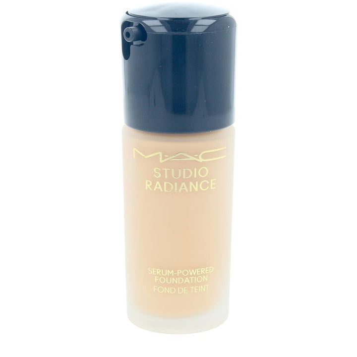30 ml pump foundation bottle, dewy finish, shade NC20 displayed