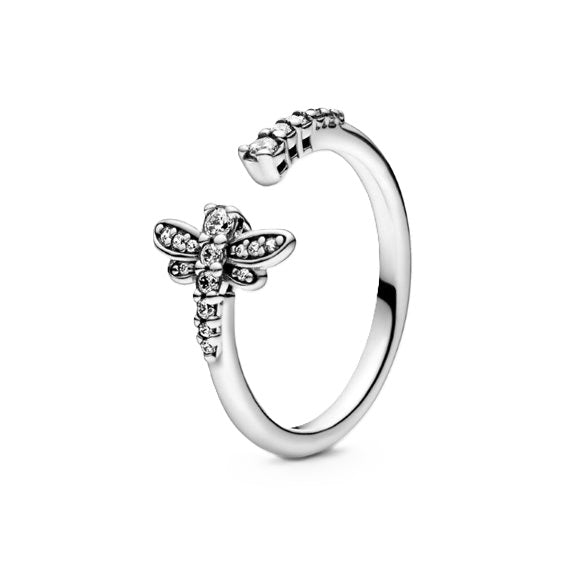 Pandora Open Ring in Silver & Crystals