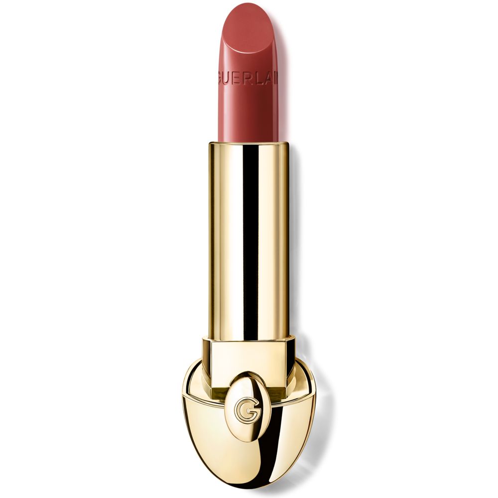 Guerlain Rose-pink bullet lipstick with embossed name, gold metallic casing and rounded base emblem, .
